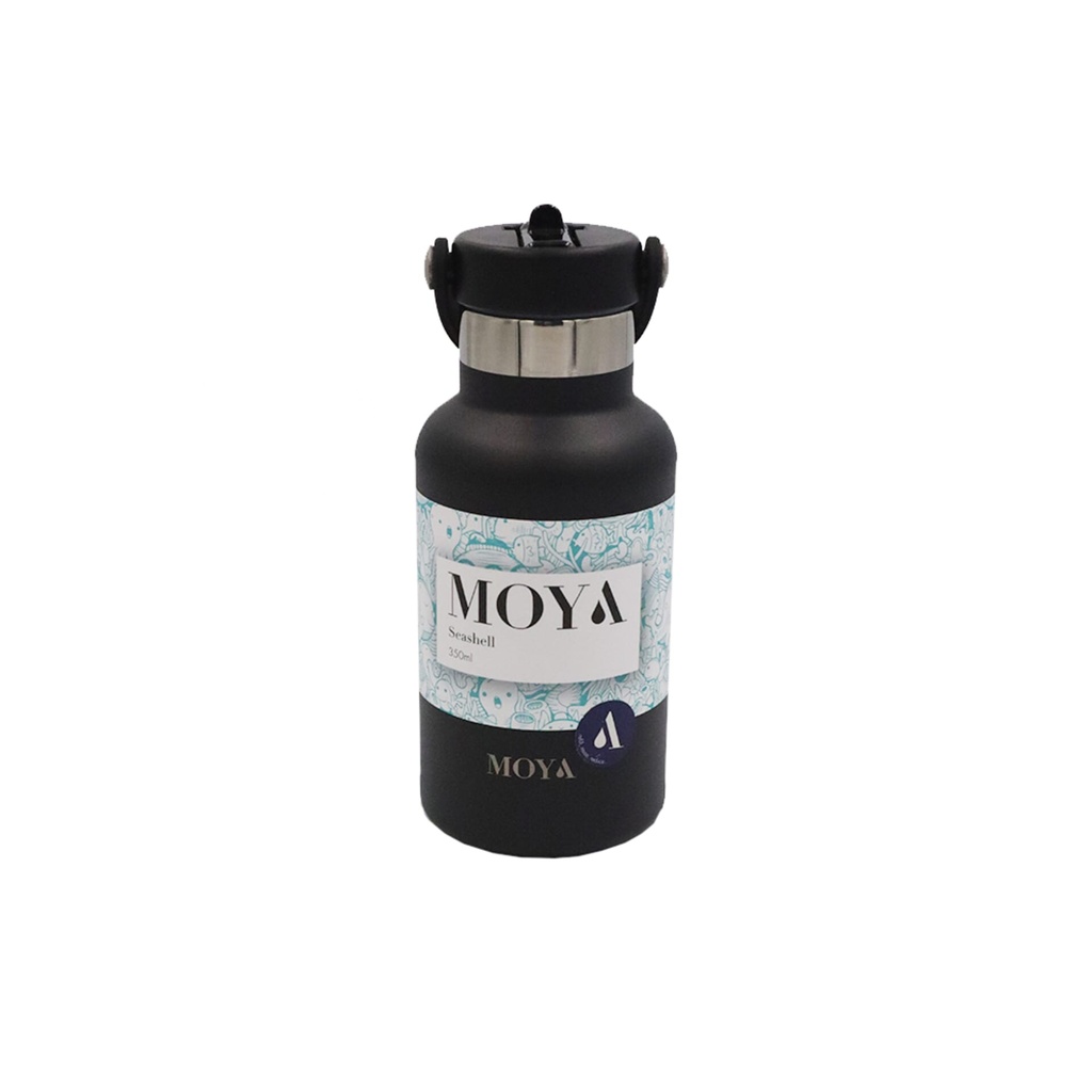 [DB01001A] Moya "Seashell" 350ml Insulated Sustainable Water Bottle Black Image 