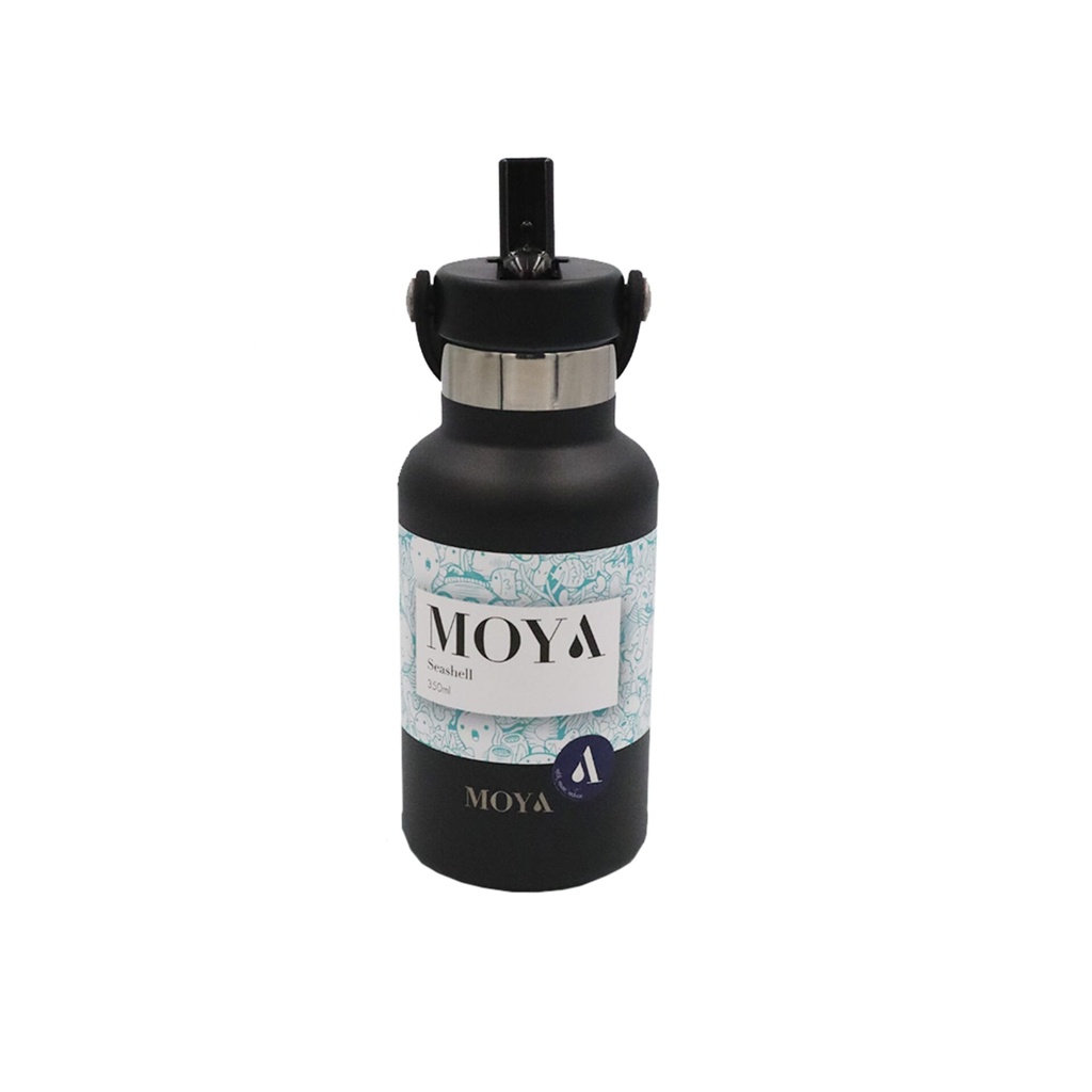[DB01001A] Moya "Seashell" 350ml Insulated Sustainable Water Bottle Black Image 