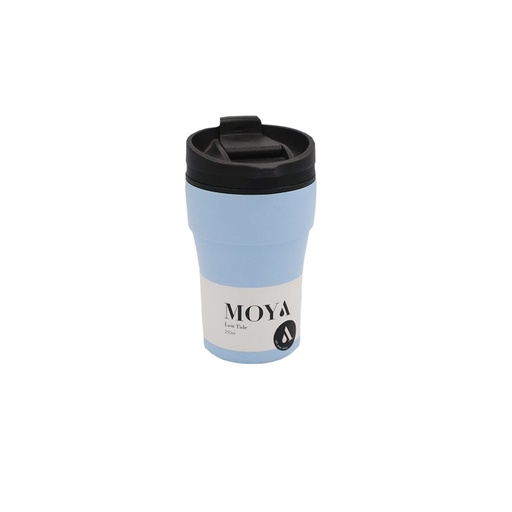 [HV133-BP-14] Moya "Low Tide" 250ml Travel Coffee Mug Black/Powder Blue 