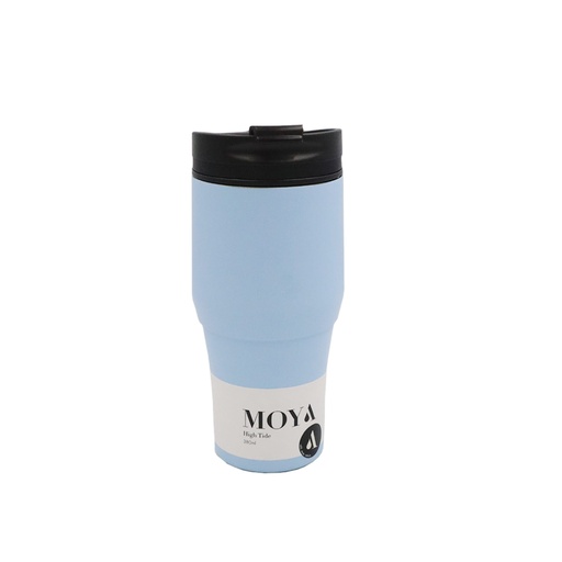 [HV134-BB-14] Moya "High Tide" 380ml Travel Coffee Mug Black/Powder Blue 