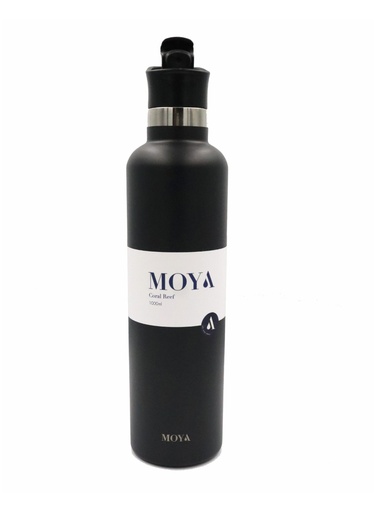 [DB04001A-S] Moya "Coral Reef" 1L Insulated Sustainable Water Bottle Black Spout Lid