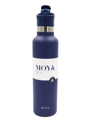 [DB03002A-S] Moya "Black Sea"  700ml Insulated Sustainable Water Bottle Navy Spout Lid