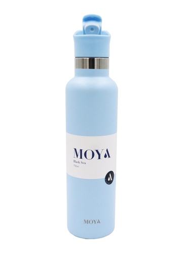 [DB03003A-S] Moya "Black Sea"  700ml Insulated Sustainable Water Bottle Powder Blue Spout Lid